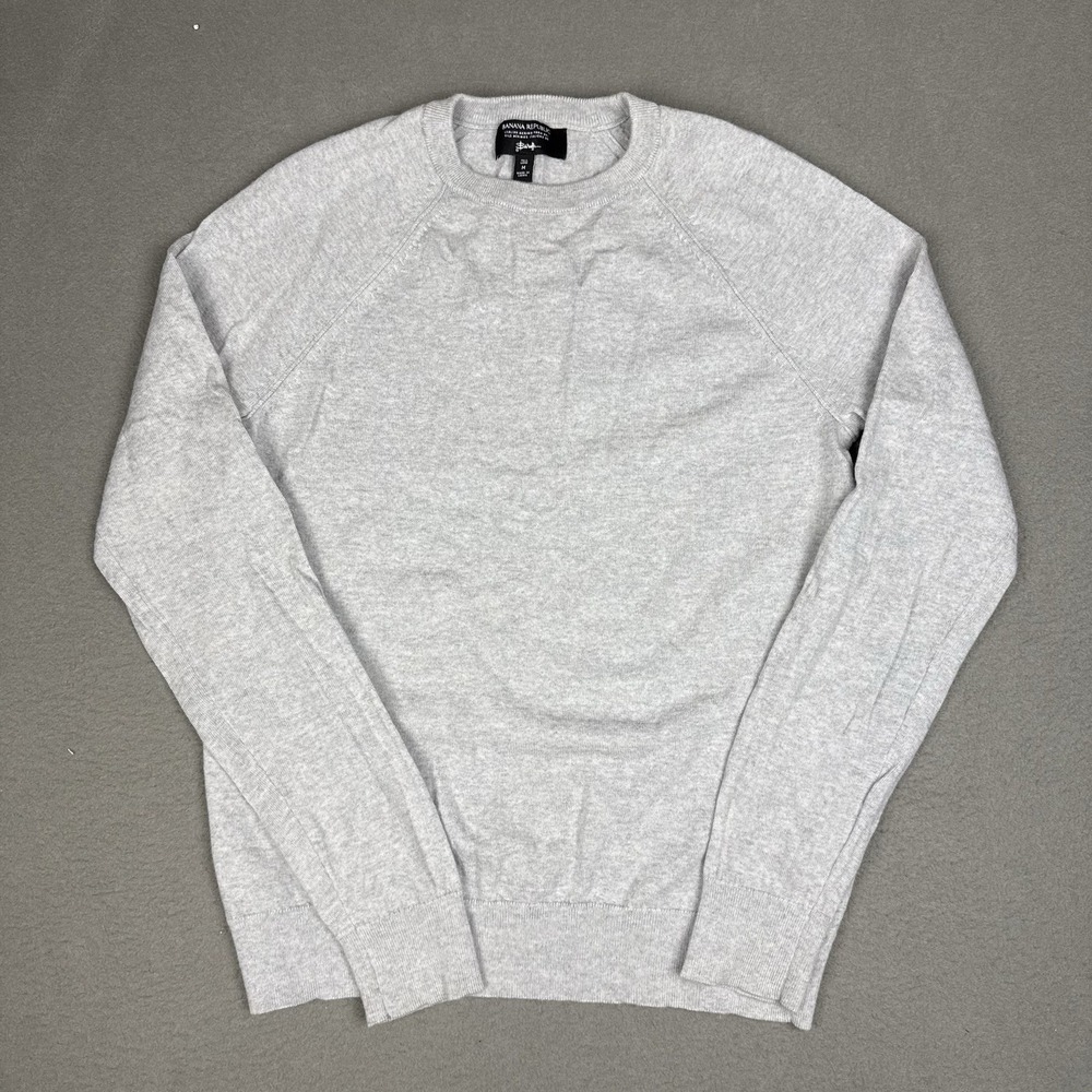 Banana Republic Sweater Medium Long Merino Texture Crewneck Wool Baruffa